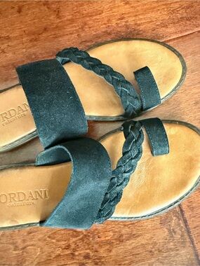 Cordani Black suede Braided & Wide Strap Sandals Size 8